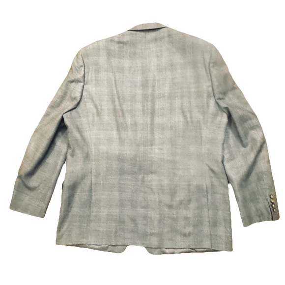 Lauren Ralph Lauren Blazer Men Size:46L Gray Plaid Silk Wool Blend 2 Vents - Picture 4 of 14